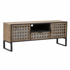 Made in Meubles Meuble Tv<Meuble TV en sapin et métal noir Elise