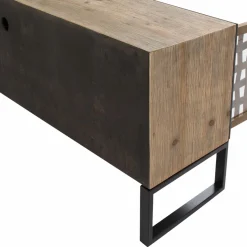 Made in Meubles Meuble Tv<Meuble TV en sapin et métal noir Elise