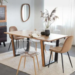 Made in Meubles Miroir|Décoration<Miroir abstrait en bois de manguier foncé Marley