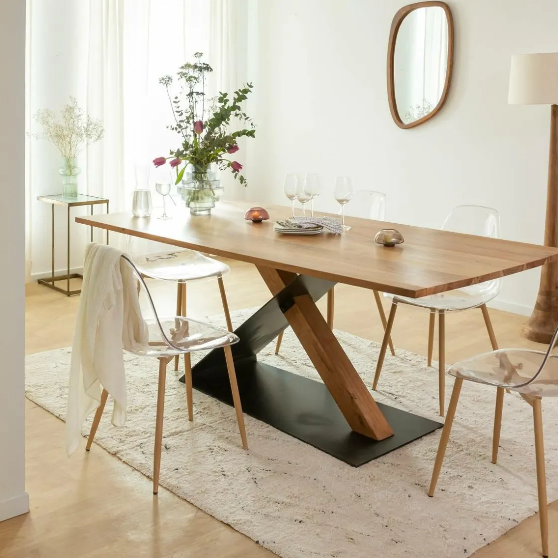 Made in Meubles Miroir|Décoration<Miroir abstrait en bois de manguier foncé Marley