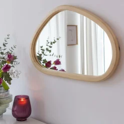 Made in Meubles Miroir|Décoration<Miroir abstrait en bois de manguier clair Marley