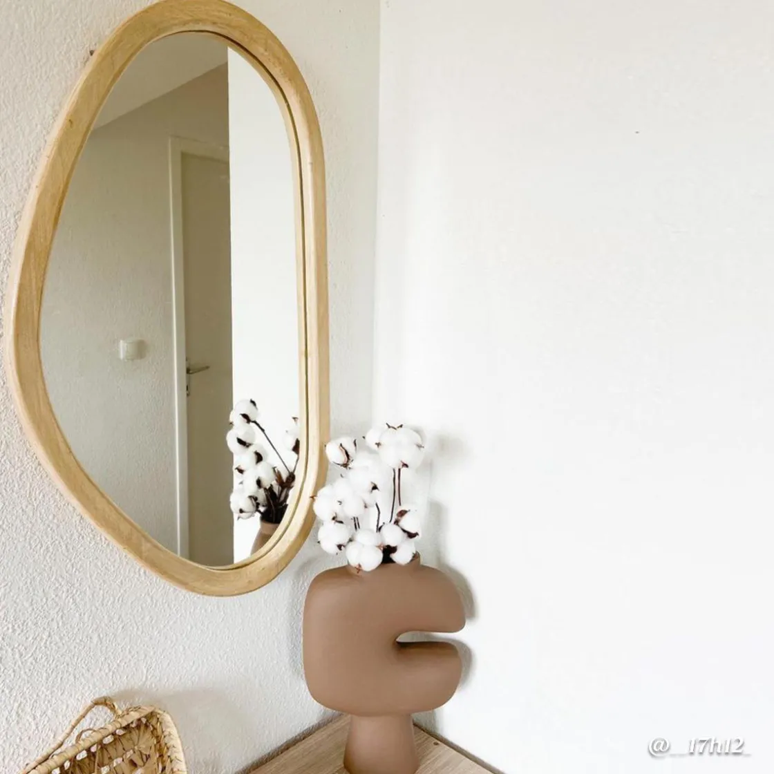 Made in Meubles Miroir|Décoration<Miroir abstrait en bois de manguier clair Marley