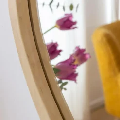 Made in Meubles Miroir|Décoration<Miroir abstrait en bois de manguier clair Marley