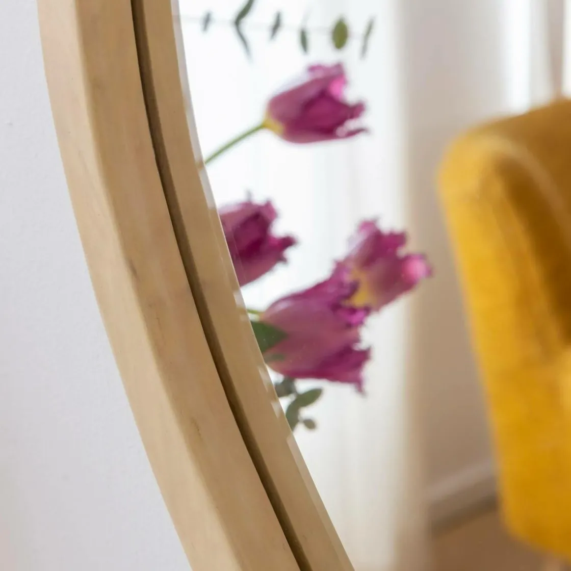 Made in Meubles Miroir|Décoration<Miroir abstrait en bois de manguier clair Marley