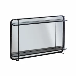 Made in Meubles Miroir|Décoration<Miroir avec étagère en bois et métal Jill