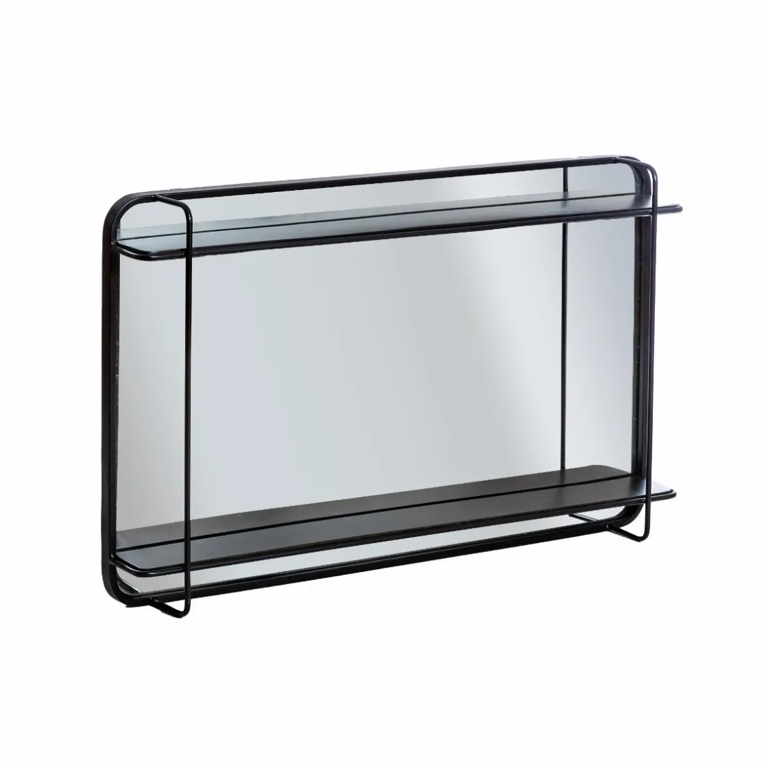 Made in Meubles Miroir|Décoration<Miroir avec étagère en bois et métal Jill