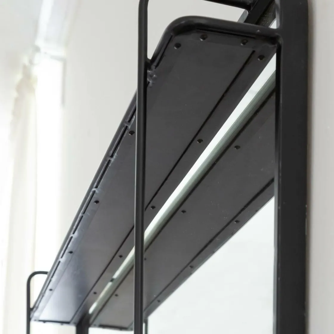 Made in Meubles Miroir|Décoration<Miroir avec étagère en bois et métal Jill