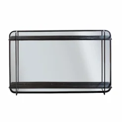 Made in Meubles Miroir|Décoration<Miroir avec étagère en bois et métal Jill