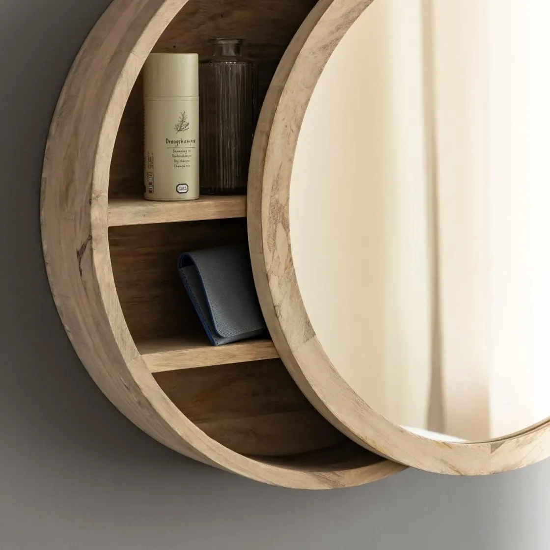 Made in Meubles Miroir<Miroir avec étagères en bois de manguier clair Juliet