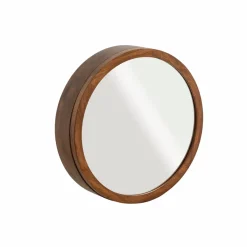 Made in Meubles Miroir|Décoration<Miroir avec étagères en bois de manguier foncé Remick