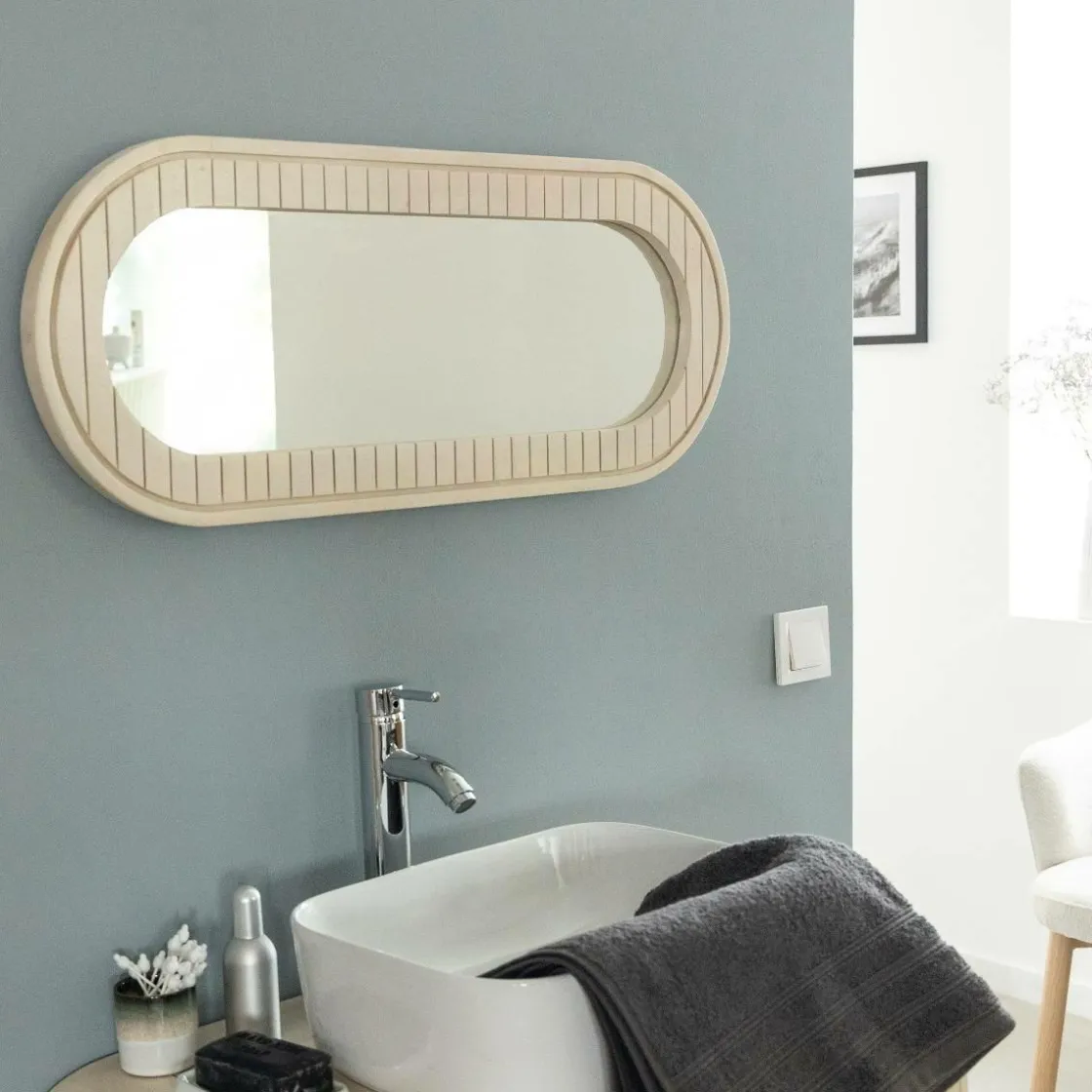 Made in Meubles Miroir|Décoration<Miroir en bois de manguier Yoni