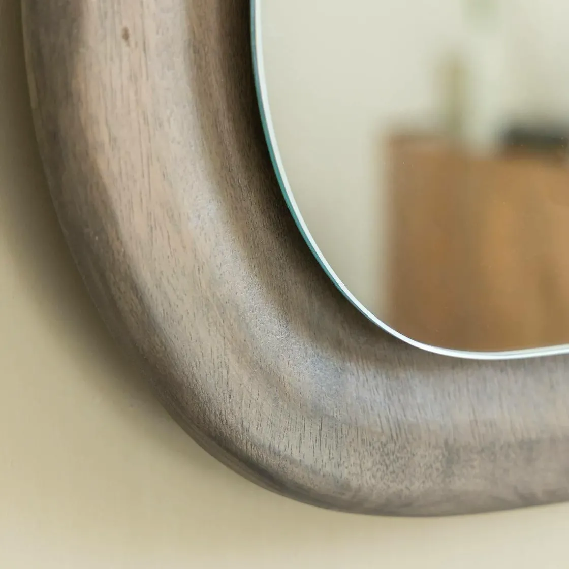 Made in Meubles Miroir|Décoration<Miroir ovale en bois de manguier Marley