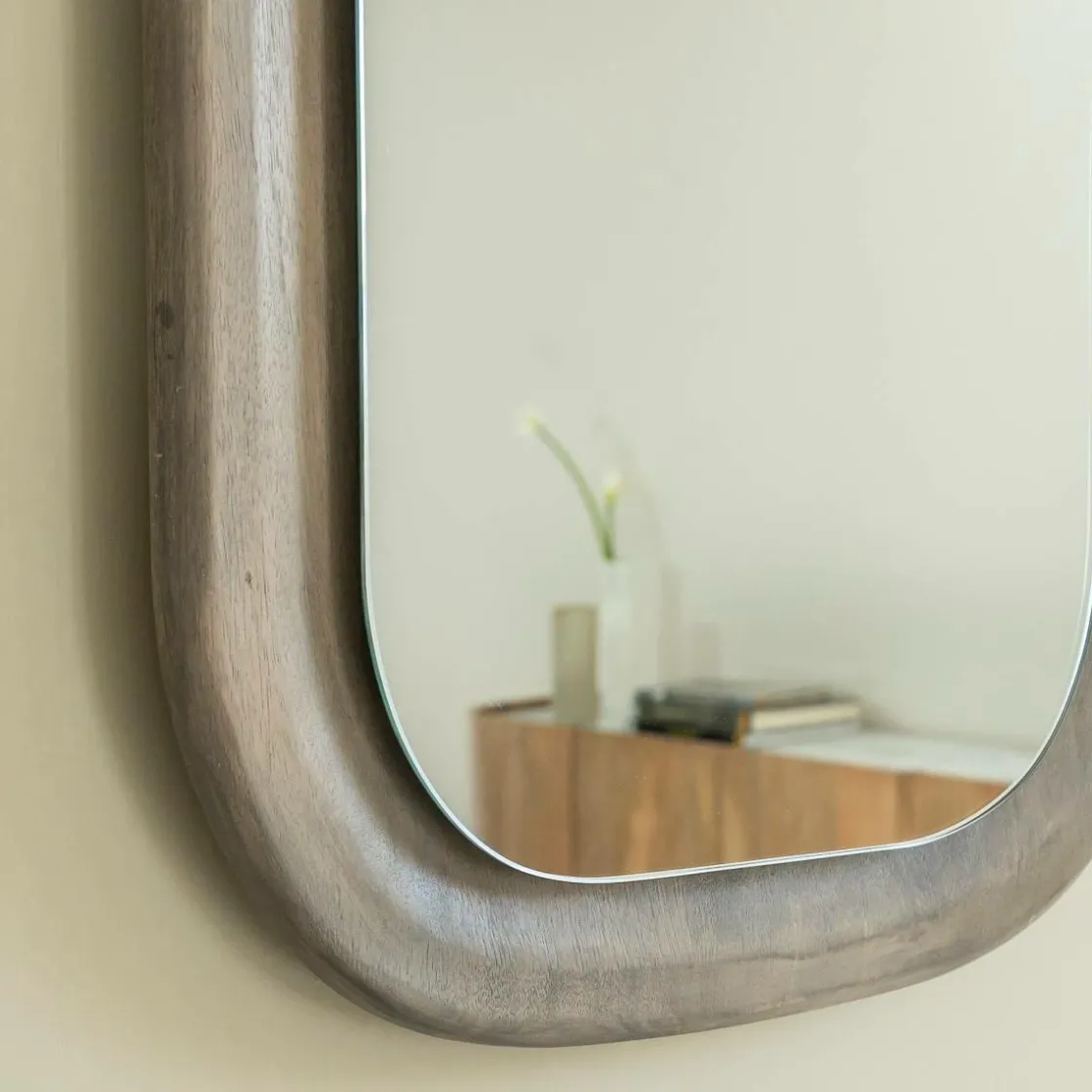 Made in Meubles Miroir|Décoration<Miroir ovale en bois de manguier Marley