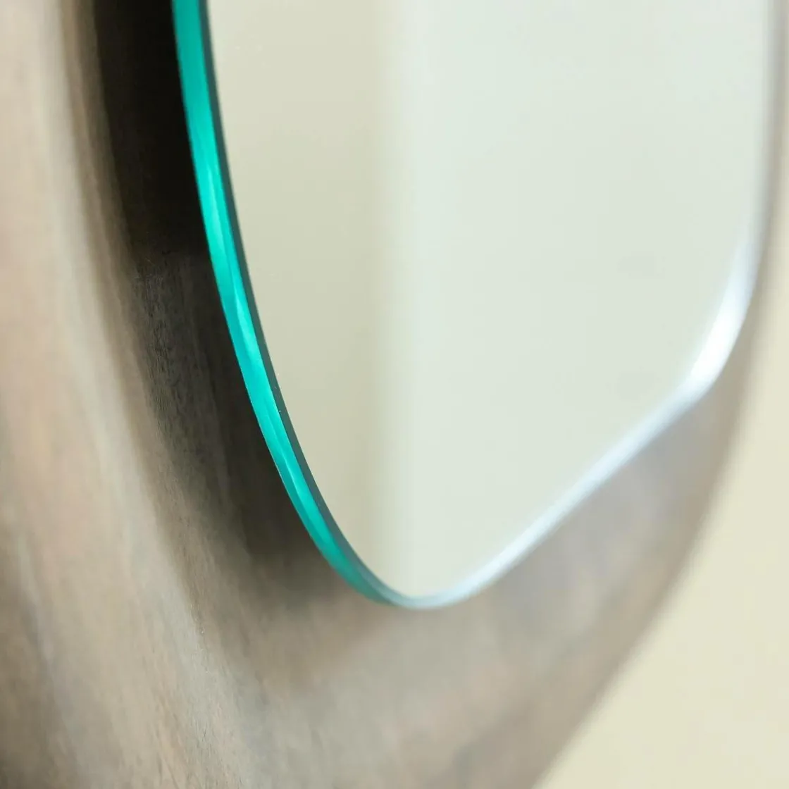 Made in Meubles Miroir|Décoration<Miroir ovale en bois de manguier Marley