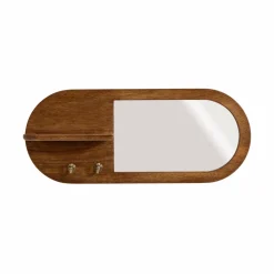 Made in Meubles Miroir|Décoration<Miroir ovale en bois de manguier foncé Remick