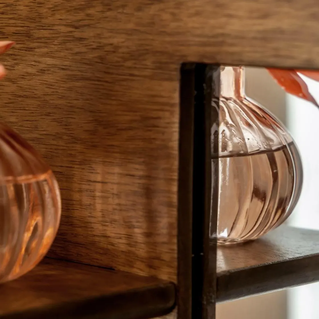 Made in Meubles Miroir|Décoration<Miroir ovale en bois de manguier foncé Remick