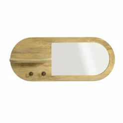 Made in Meubles Miroir|Décoration<Miroir ovale en bois de manguier clair Juliet
