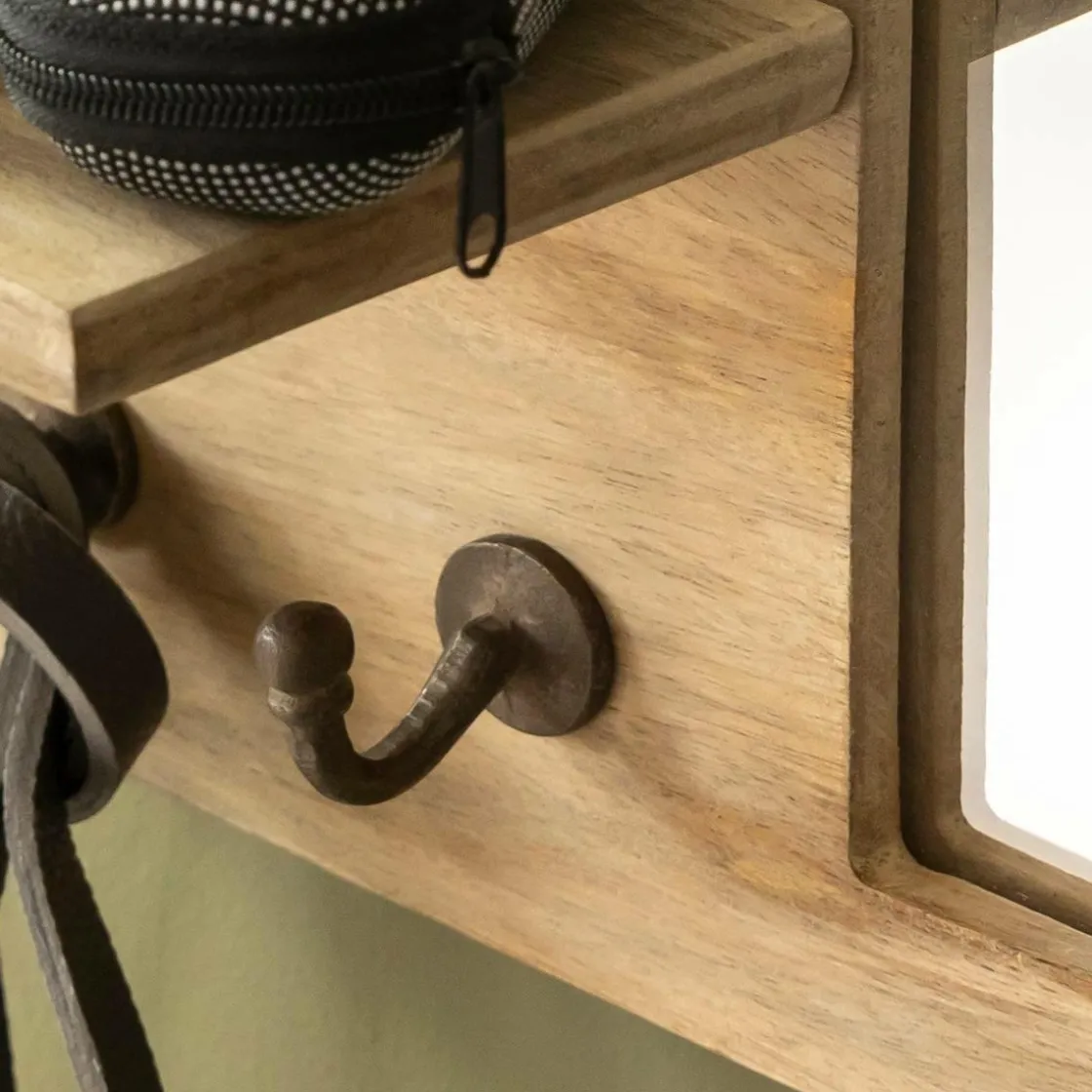 Made in Meubles Miroir|Décoration<Miroir ovale en bois de manguier clair Juliet