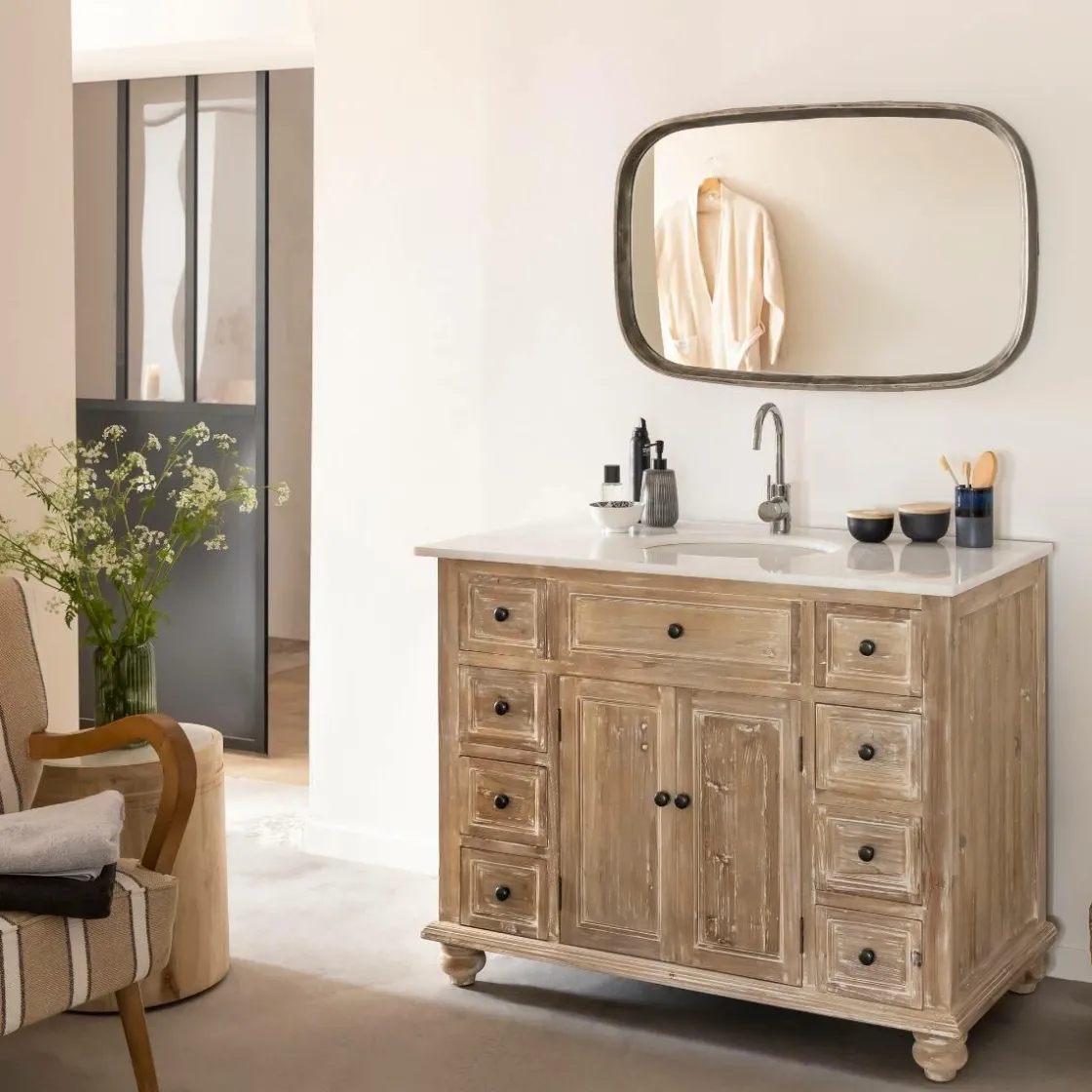 Made in Meubles Miroir|Décoration<Miroir rectangle en aluminium Beryl