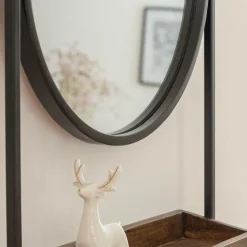 Made in Meubles Décoration<Miroir rond avec étagère en bois et métal Gary