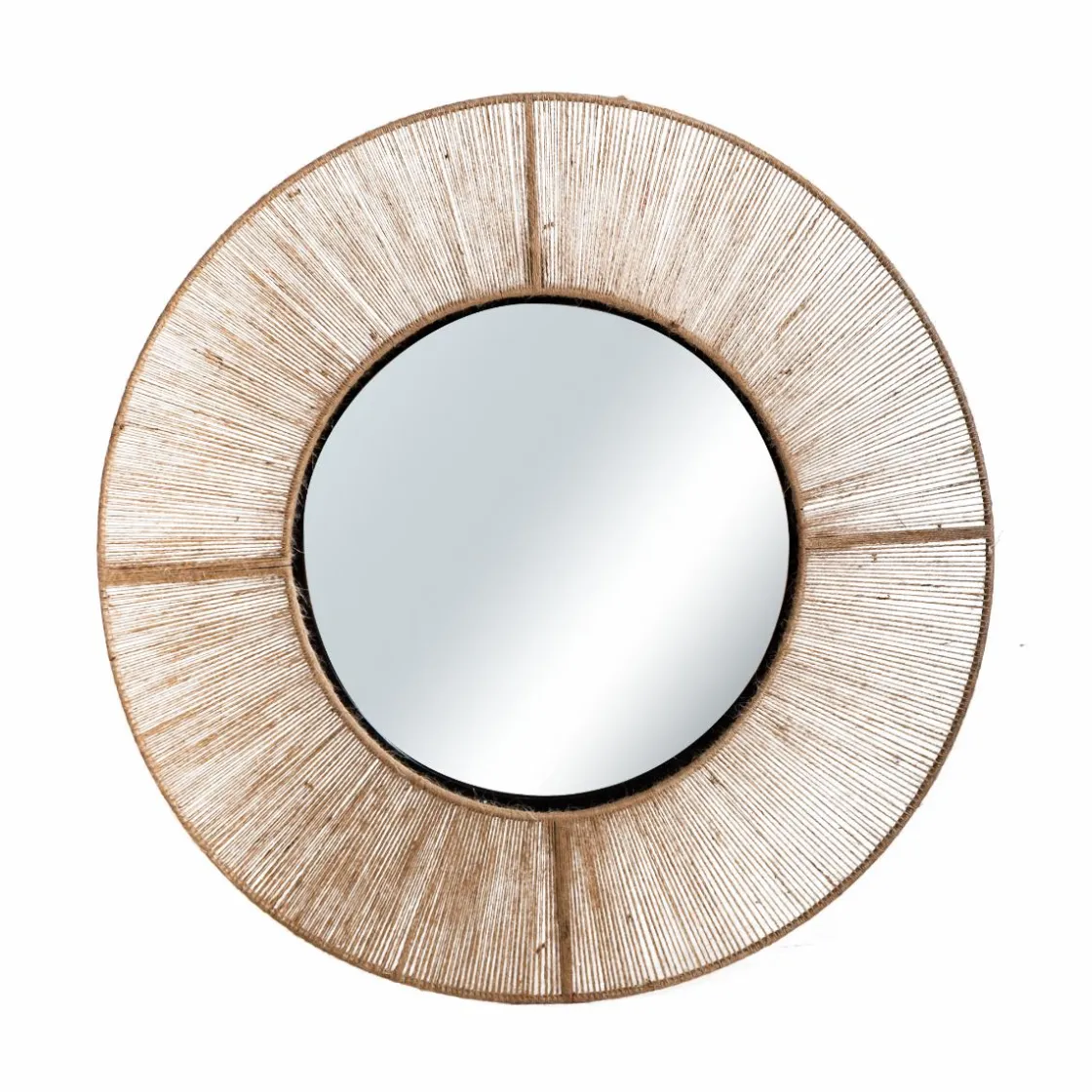 Made in Meubles Miroir|Décoration<Miroir rond en métal et jute Adda