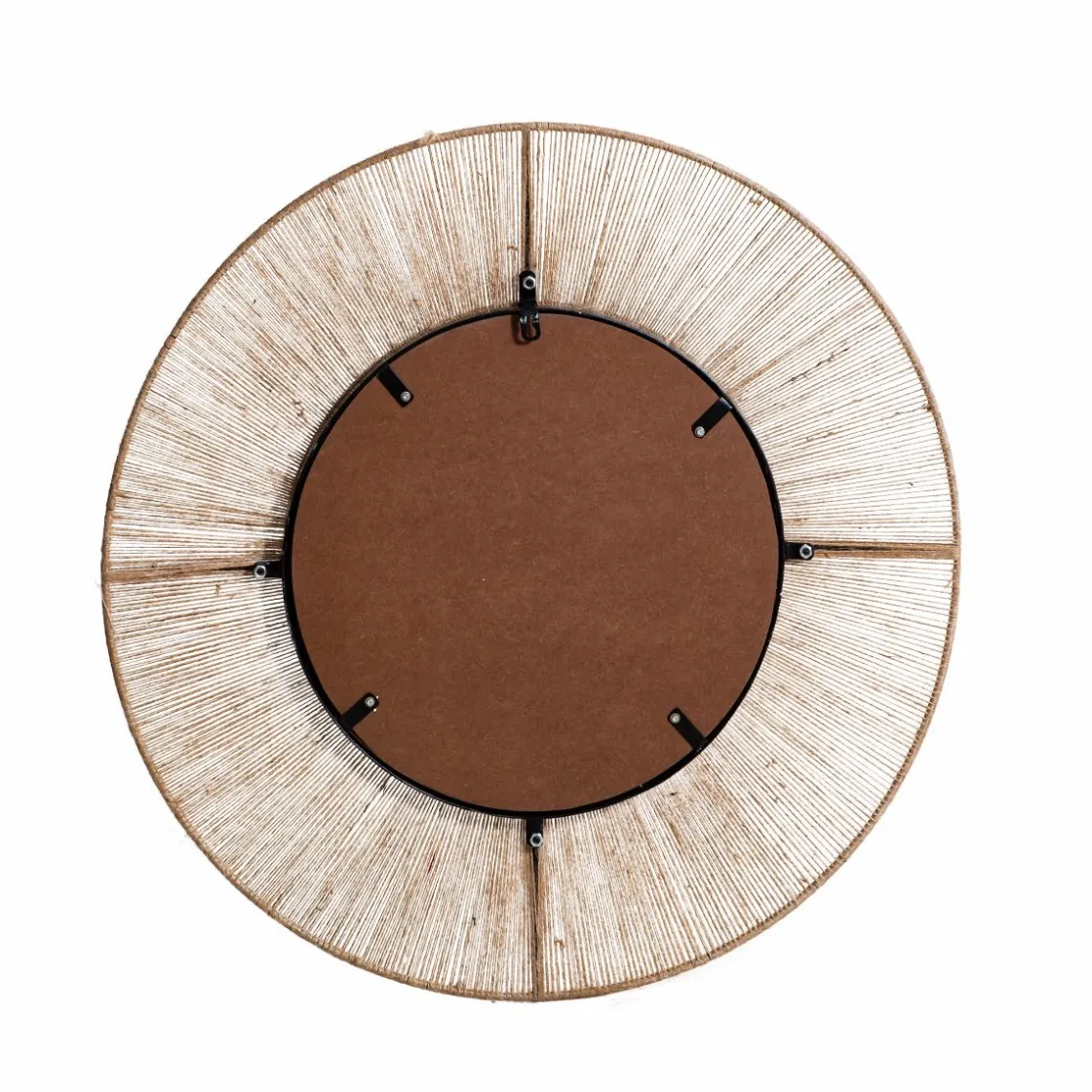 Made in Meubles Miroir|Décoration<Miroir rond en métal et jute Adda