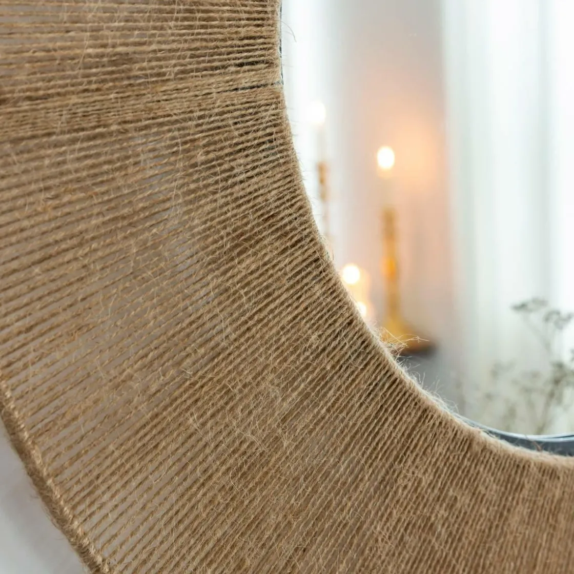 Made in Meubles Miroir|Décoration<Miroir rond en métal et jute Adda