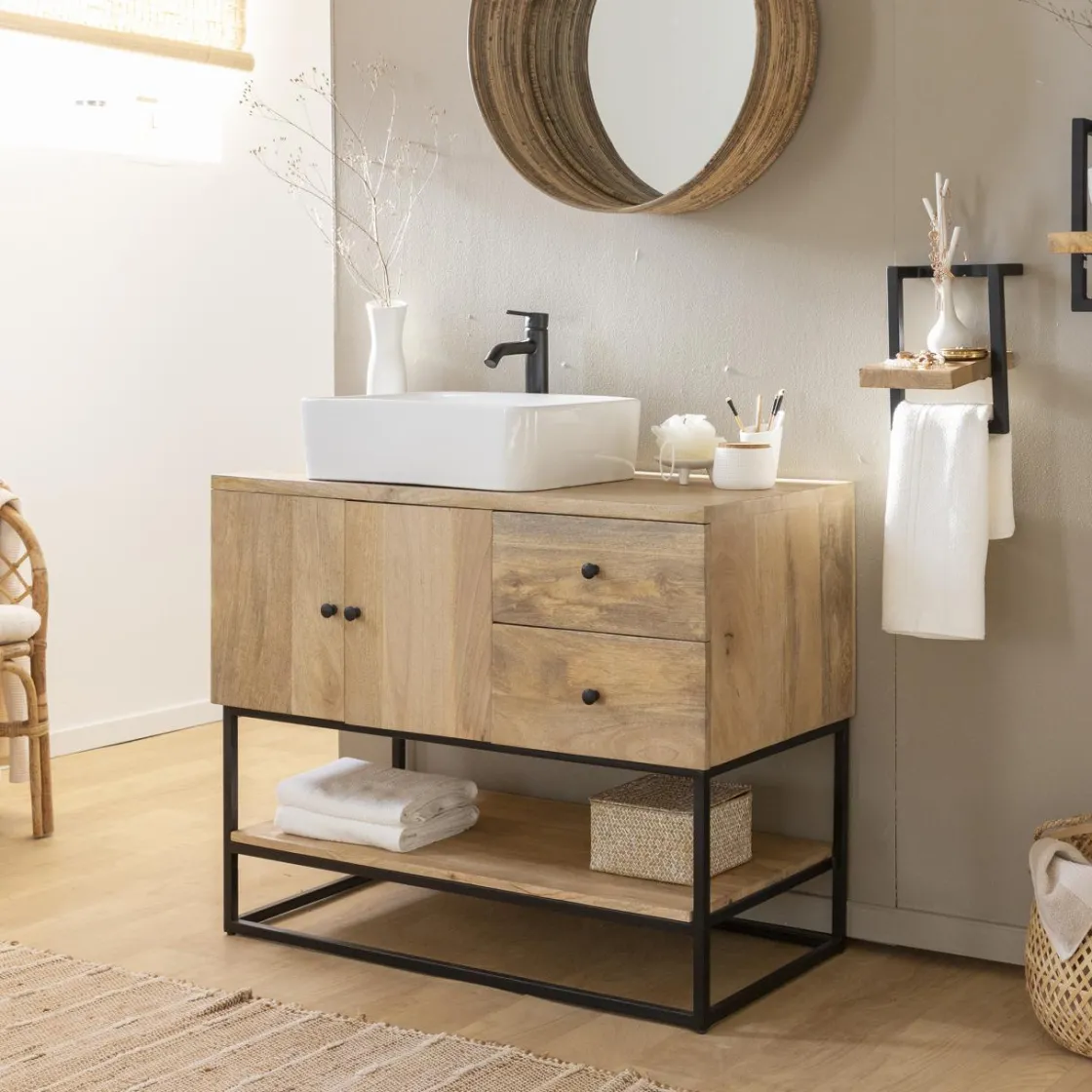 Made in Meubles Miroir|Décoration<Miroir rond en rotin Rattan