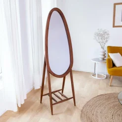 Made in Meubles Miroir|Décoration<Miroir sur pied en bois de manguier Joyce