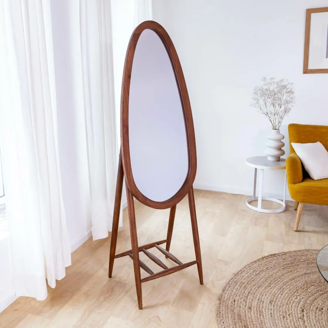 Made in Meubles Miroir|Décoration<Miroir sur pied en bois de manguier Joyce