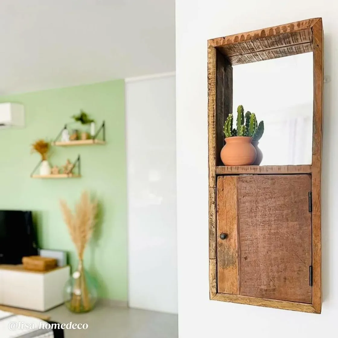Made in Meubles Miroir|Décoration<Miroir vertical style porte en bois recyclé Vicky