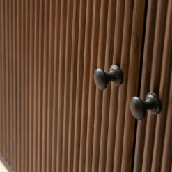 Made in Meubles Buffet<Petit buffet arrondi en bois de manguier et métal Ysé