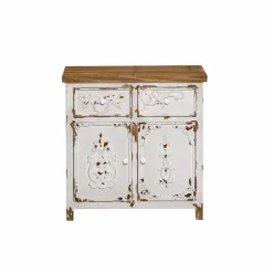 Made in Meubles Buffet<Petit buffet blanc en pin massif brossé Bastille