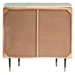 Made in Meubles Buffet<Petit buffet en bois d'acacia et marbre blanc Judith