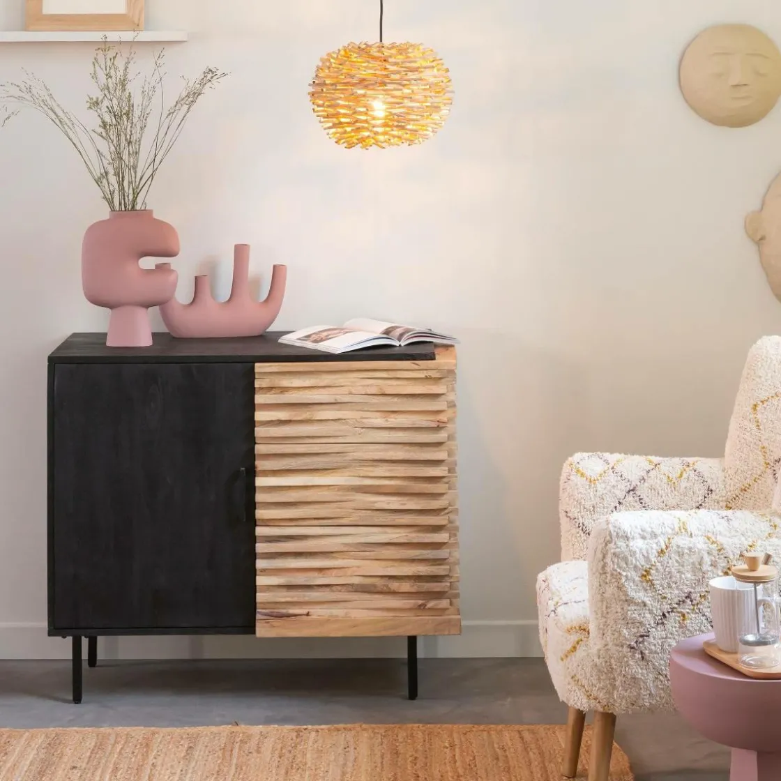 Made in Meubles Buffet<Petit buffet en bois de manguier Tino