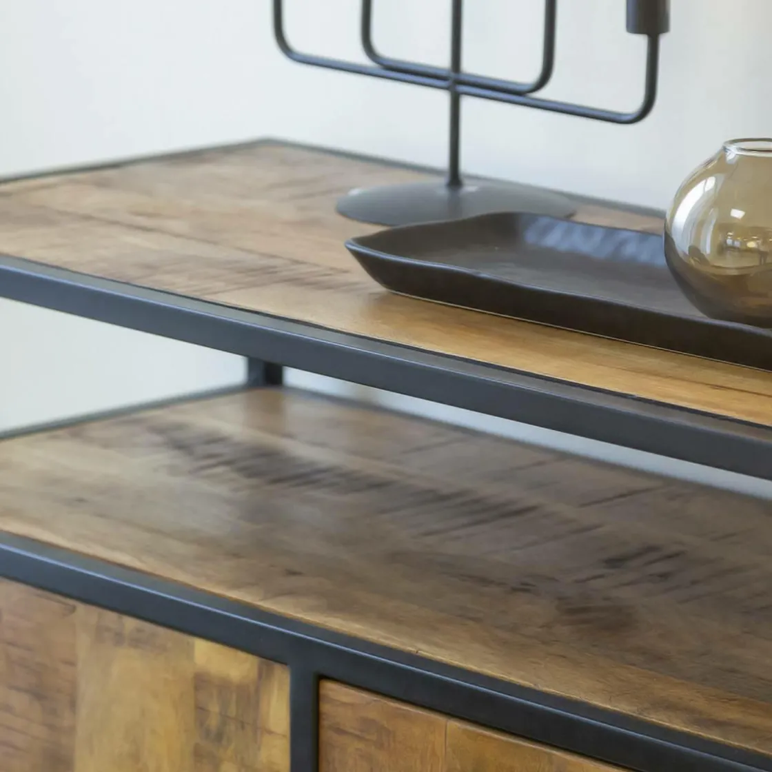 Made in Meubles Buffet<Petit buffet en métal et bois de manguier Marcel