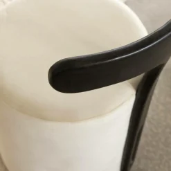 Made in Meubles Fauteuil<Petit Fauteuil blanc en manguier Adonis