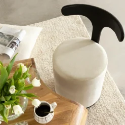 Made in Meubles Fauteuil<Petit Fauteuil blanc en manguier Adonis