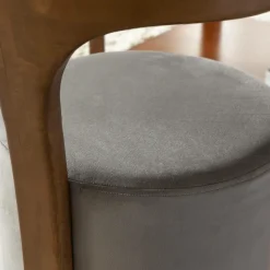 Made in Meubles Fauteuil<Petit fauteuil gris en manguier Adonis