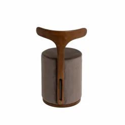 Made in Meubles Fauteuil<Petit fauteuil gris en manguier Adonis