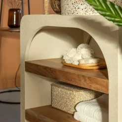 Made in Meubles Meuble Sous Vasque<Petit meuble sous vasque en bois effet béton et bois d'acacia Dalva