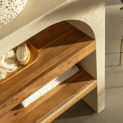 Made in Meubles Meuble Sous Vasque<Petit meuble sous vasque en bois effet béton et bois d'acacia Dalva
