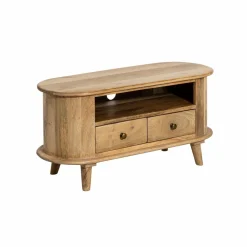 Made in Meubles Meuble Tv<Petit meuble TV arrondi en bois de manguier Maëva