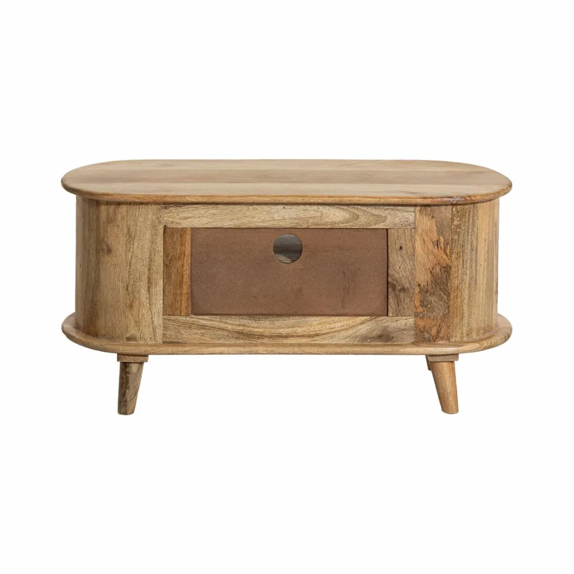 Made in Meubles Meuble Tv<Petit meuble TV arrondi en bois de manguier Maëva