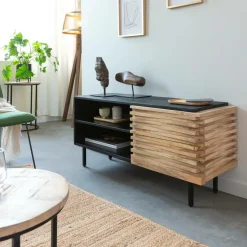 Made in Meubles Meuble Tv<Petit meuble tv en bois de manguier Tino