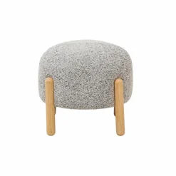 Made in Meubles Tabouret<Petit tabouret en tissu bouclette gris Nério