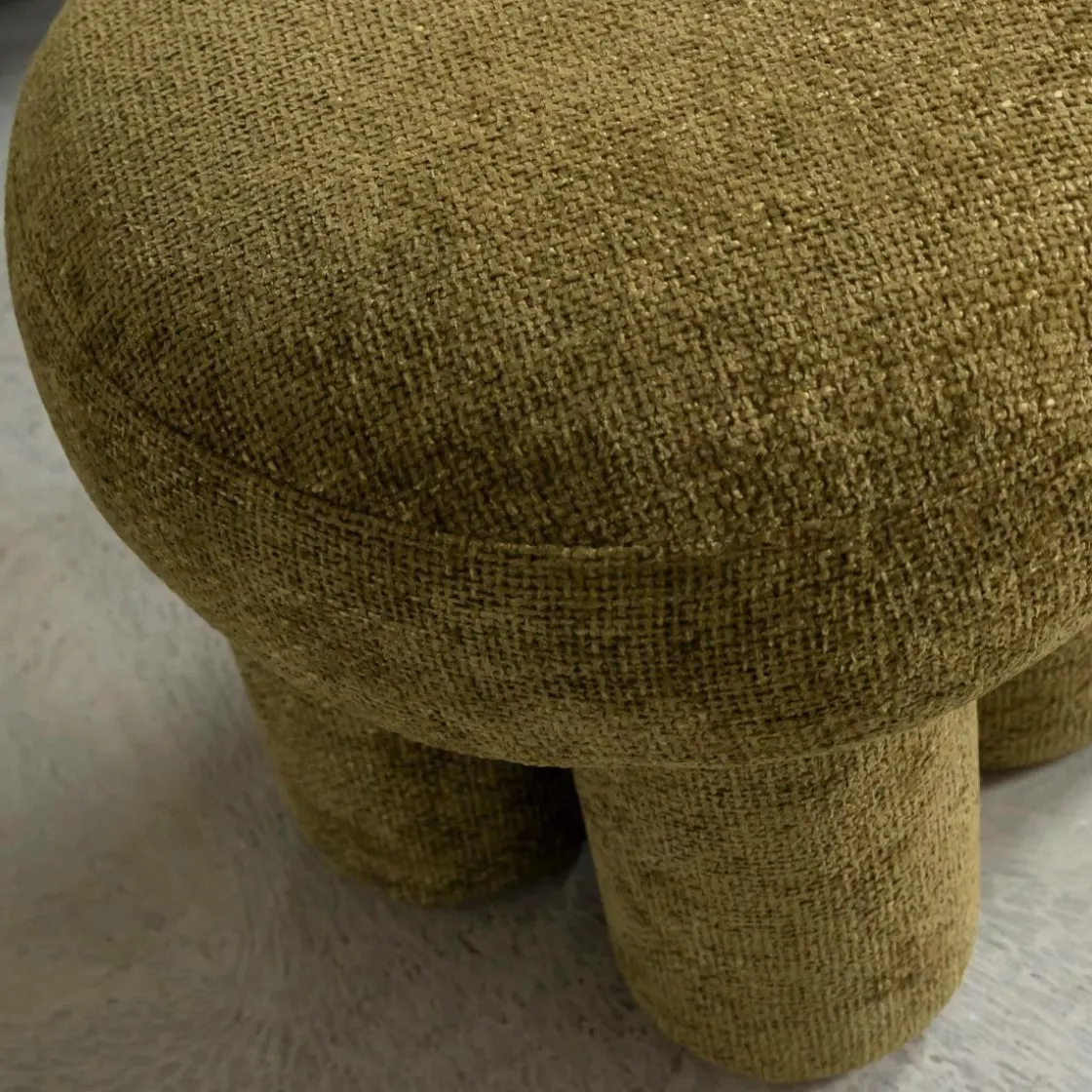 Made in Meubles Tabouret<Petit tabouret en tissu kaki Toby