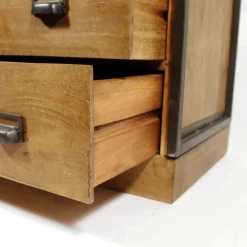 Made in Meubles Bibliothèque<Petite bibliothèque en métal et bois de manguier Marcel