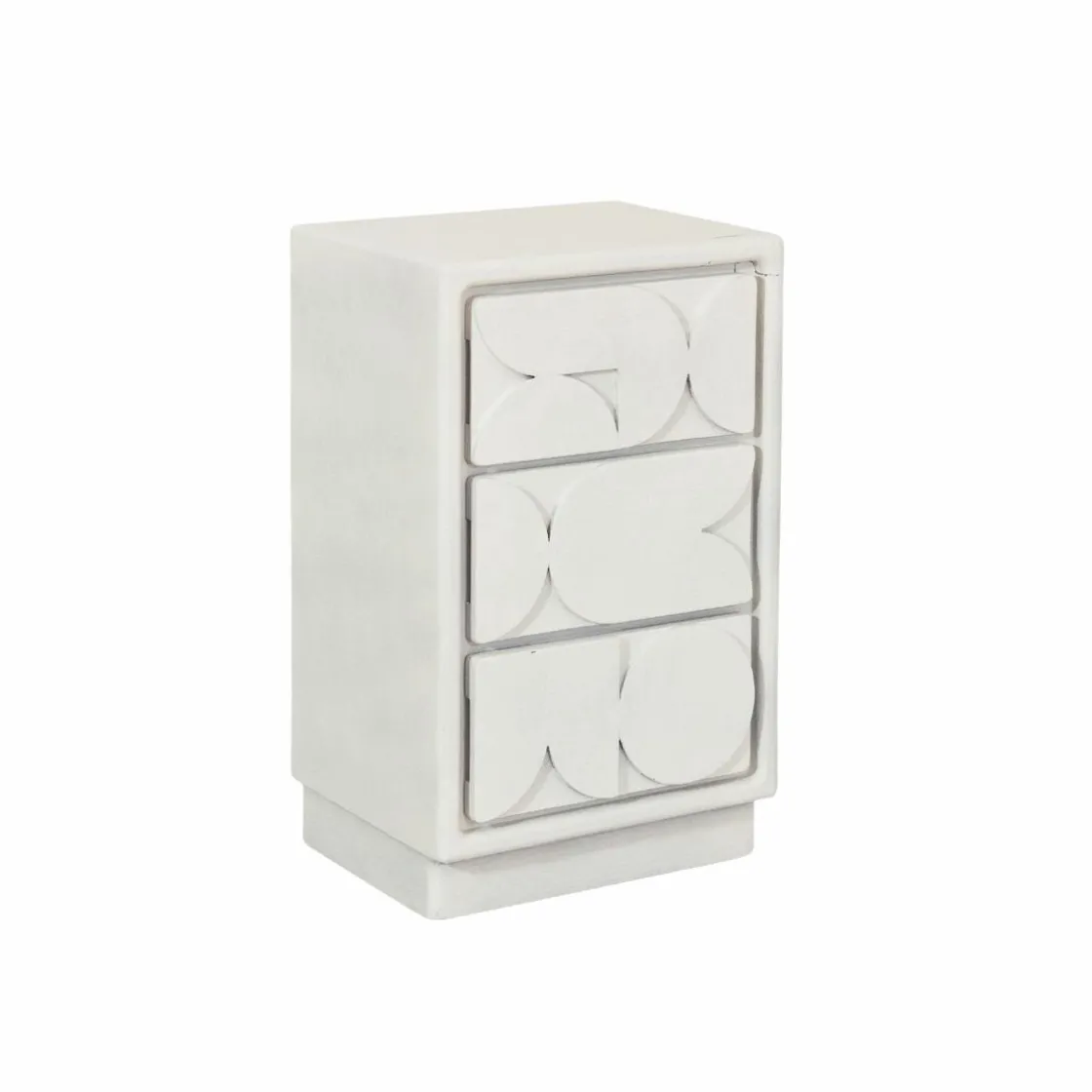 Made in Meubles Commode<Petite commode 3 portes bois effet béton blanc Danaé