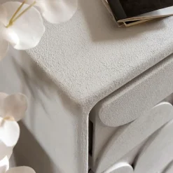 Made in Meubles Commode<Petite commode 3 portes bois effet béton blanc Danaé